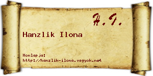 Hanzlik Ilona névjegykártya